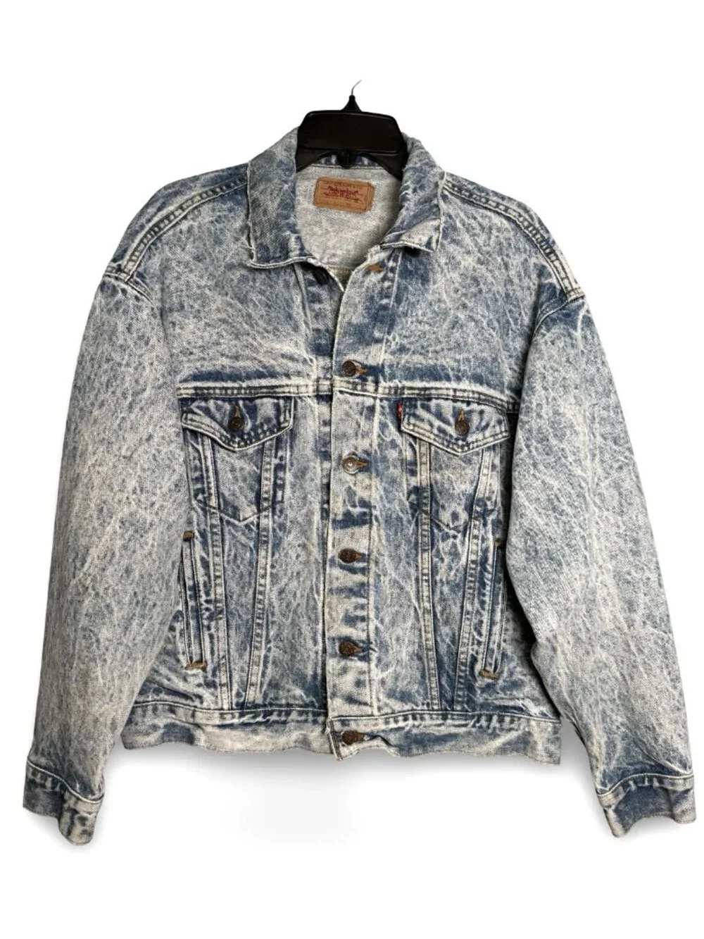 VTG 80s Levis Acid Wash Denim Trucker Jacket Mens L Made in USA 70507 0219 4 Pkt